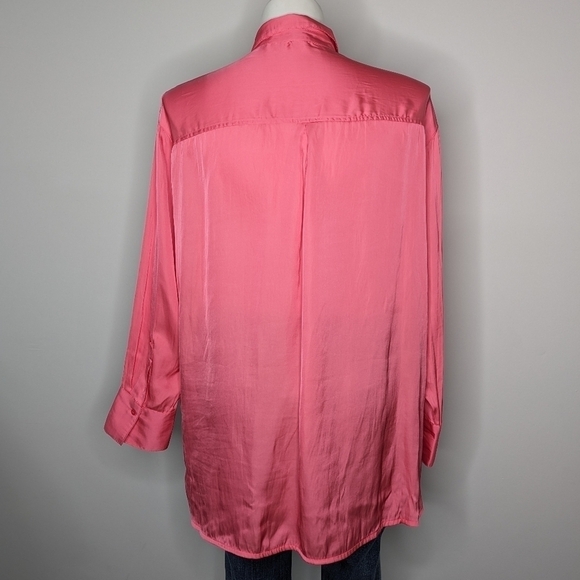 ✨3/$15 NWT Old Navy pink satin collared button up XL - Picture 5 of 8